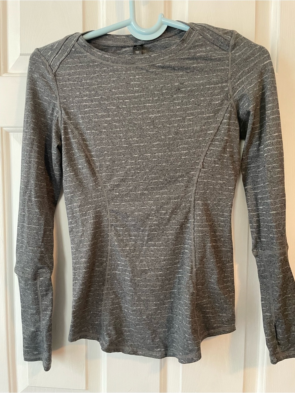 90 Degree By Reflex Gray Space-Dye Long Sleeve Crew Top Small